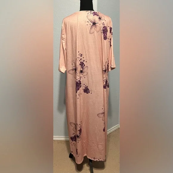 Elegant Floral Butterfly Maxi Dress - Purple and Pink NWOT - Picture 3 of 3